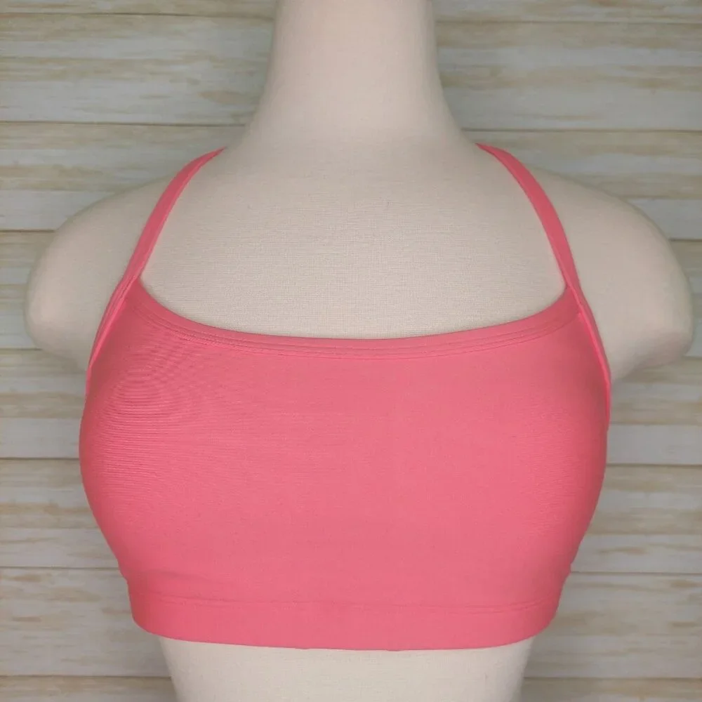Calme By Johnny Was Women's Endurance Racerback Sports Bra Coral Pink Size S - Picture 2 of 9
